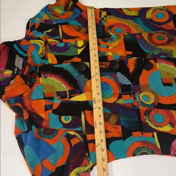 Ali Miles Colorful Geometric Button-Down Tunic - Picture 6 of 6